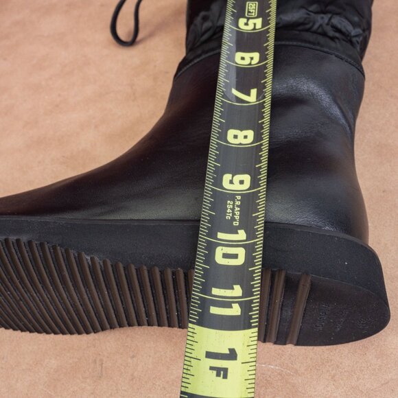 Aquatalia Women Camila Black Leather Narrow Lace-up Mid Calf Boots sz 6.5 - Picture 6 of 8